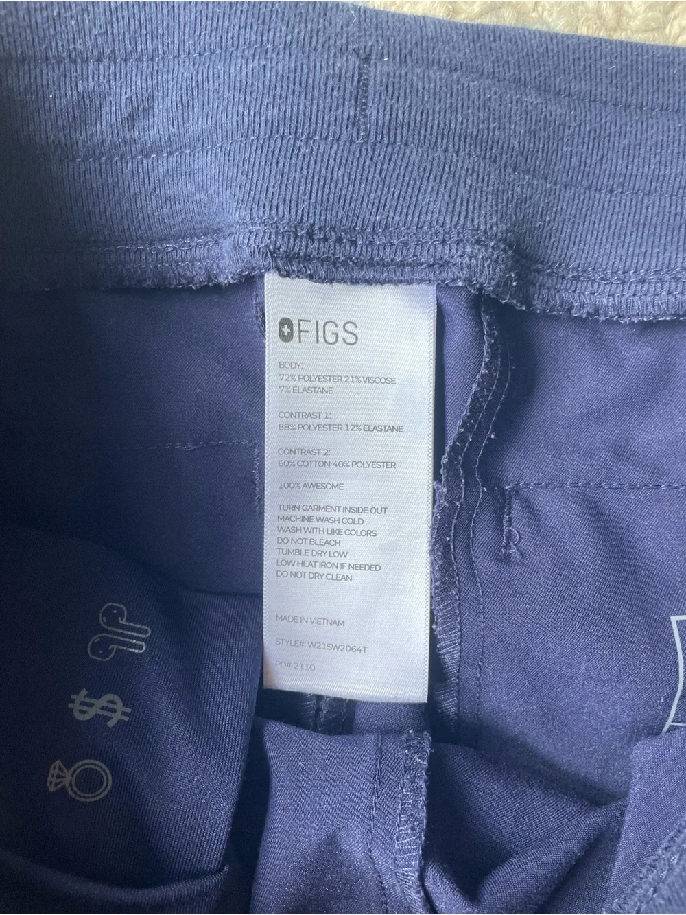 FIGS Mens Zamora Scrub Pant Blue Jogger Cargo Pockets Hospital Lab NursingSZ S/T
